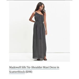 Madewell Silk‎ Tie-Shoulder Maxi Dress in Scatterblock Size 2
